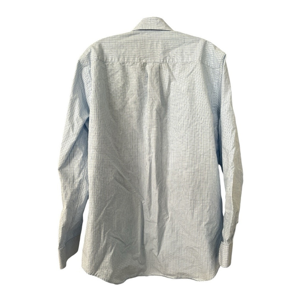 Vineyard Vines 100% cotton white -blue checkered down shirt size M GUC B-2 - Picture 7 of 7